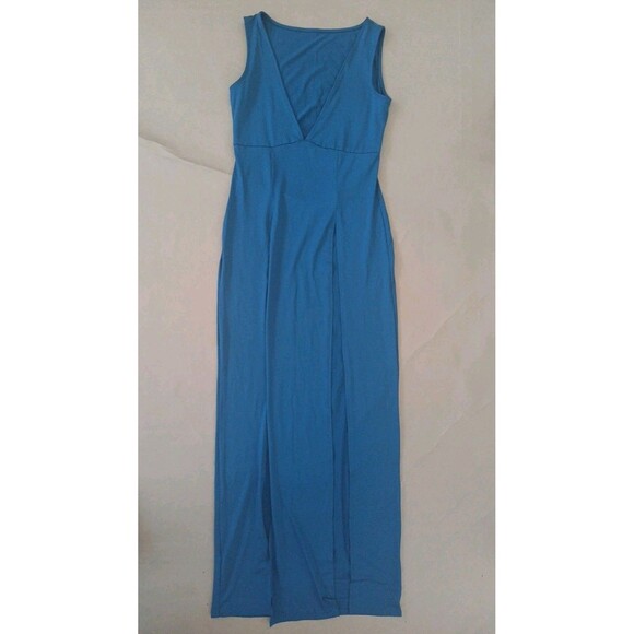 Unbranded Other - Teal Lingerie Maxi Gown Size L Thigh High Slits Sexy Classic